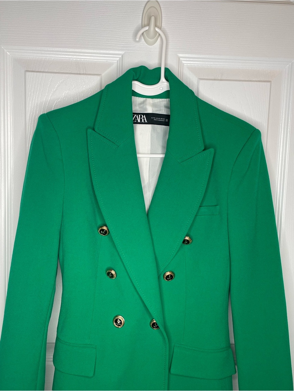 Zara Double-Breasted Blazer Blogger Favorite 2108/555/500 in Emerald Green XS - Picture 2 of 16